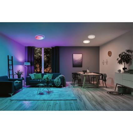 Paulmann 70546 - LED RGBW/22W Zatemnitvena stropna svetilka RAINBOW 230V 3000-6500K + Daljinski upravljalnik