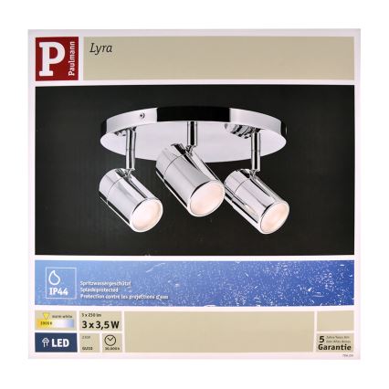 Paulmann 70609 - 3xLED-GU10/3,5W IP44 Kopalniški reflektor LYRA 230V