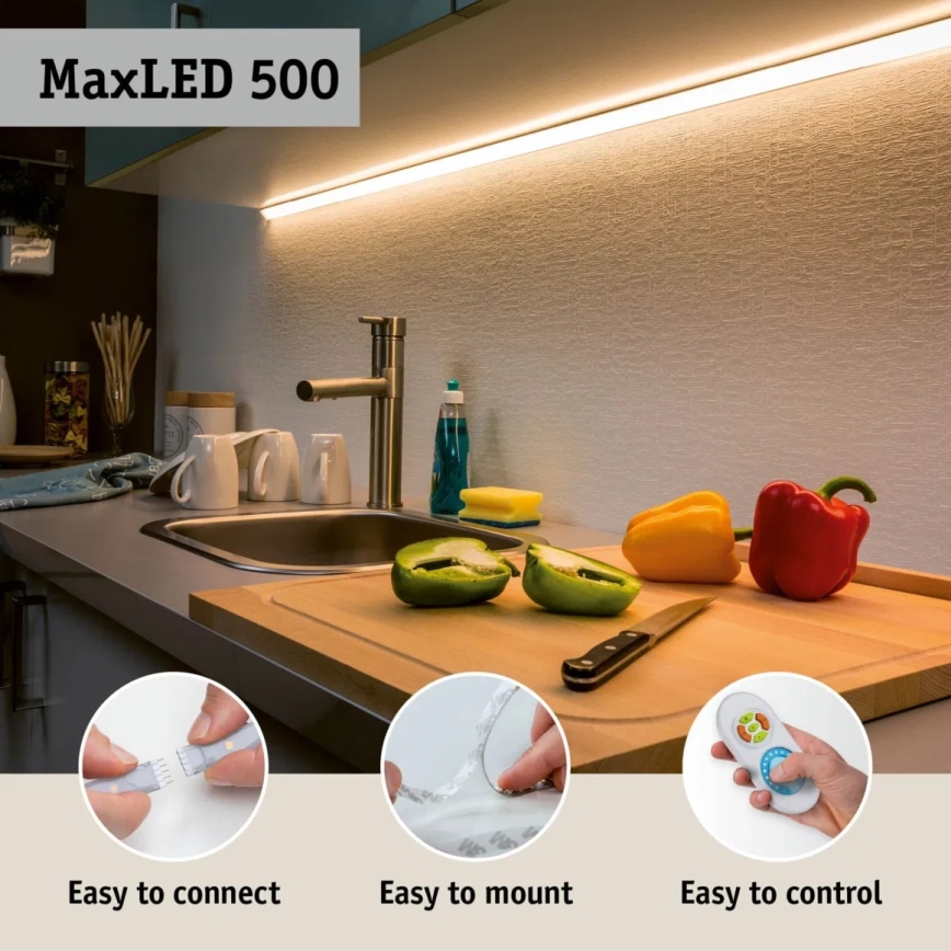 Paulmann 70623 - LED/10W IP44 Zatemnitveni kopalnišnki trak MAXLED 1,5 m 2700-6500K 230V + Daljinski upravljalnik