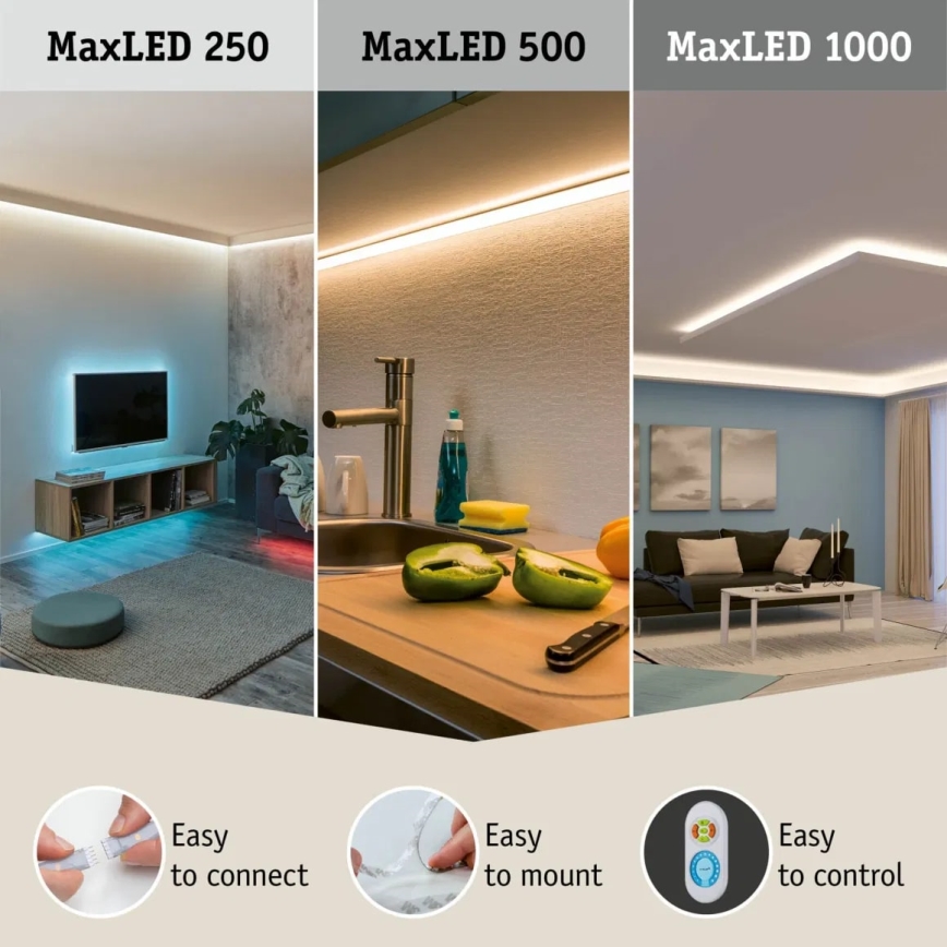 Paulmann 70623 - LED/10W IP44 Zatemnitveni kopalnišnki trak MAXLED 1,5 m 2700-6500K 230V + Daljinski upravljalnik