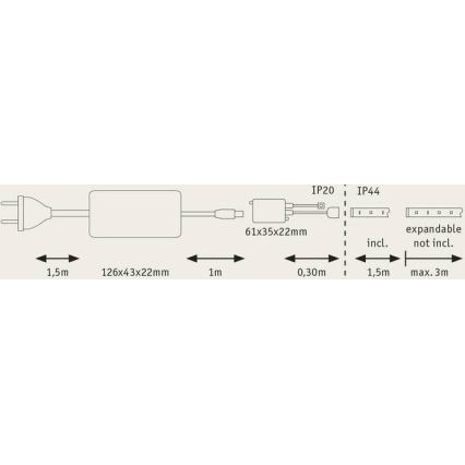 Paulmann 70623 - LED/10W IP44 Zatemnitveni kopalnišnki trak MAXLED 1,5 m 2700-6500K 230V + Daljinski upravljalnik