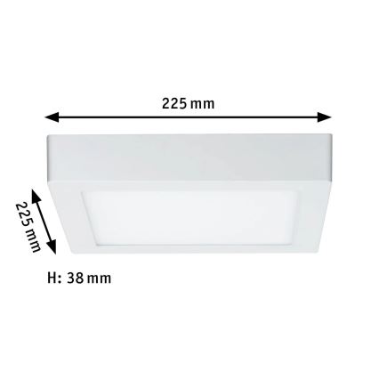 Paulmann 70645 - LED/12,5W Stropna svetilka LUNAR 230V 22,5x22,5 cm bela
