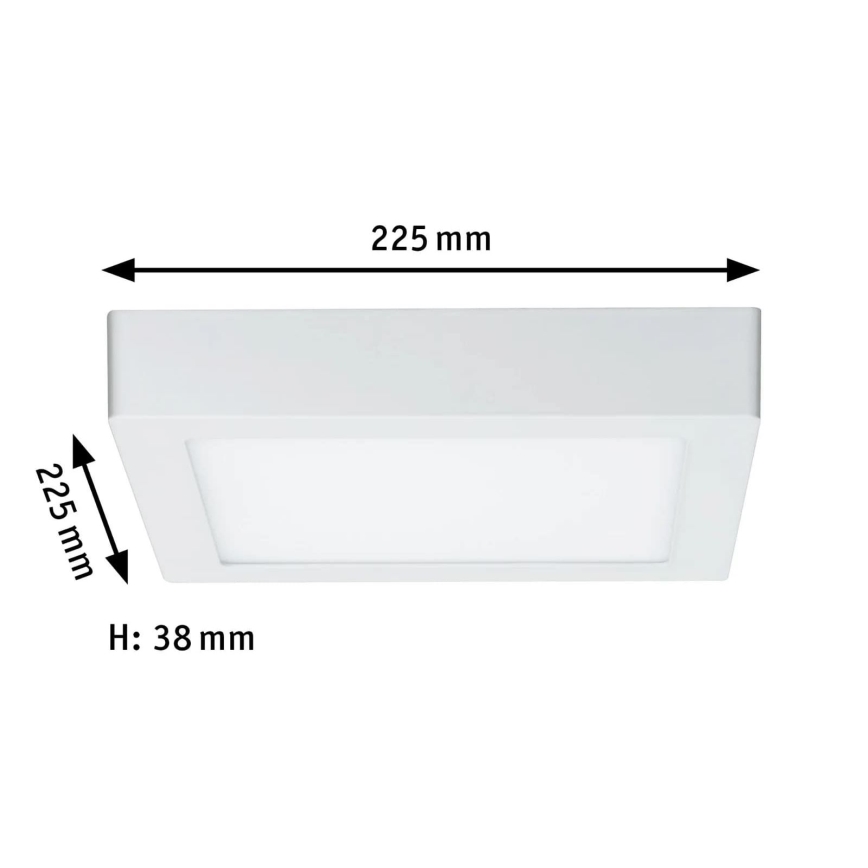 Paulmann 70645 - LED/12,5W Stropna svetilka LUNAR 230V 22,5x22,5 cm bela
