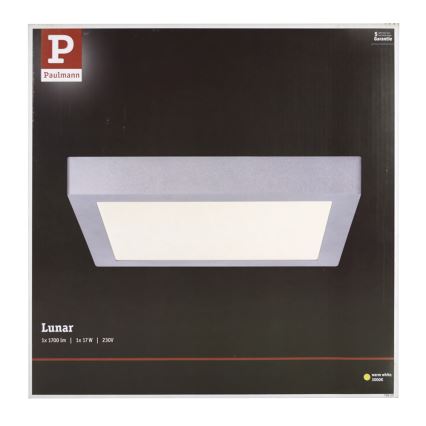 Paulmann 70650 - LED/17W Stropna svetilka LUNAR 230V 30x30 cm mat krom