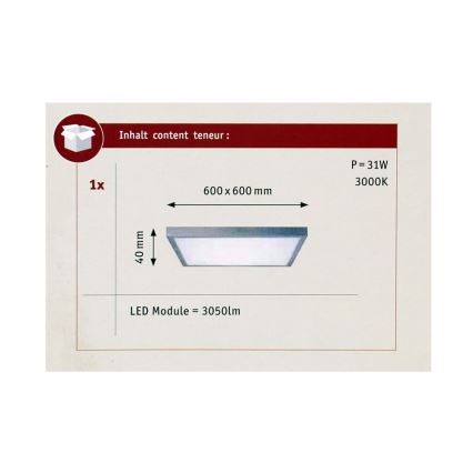 Paulmann 70652 - LED/30W Stropna svetilka LUNAR 230V