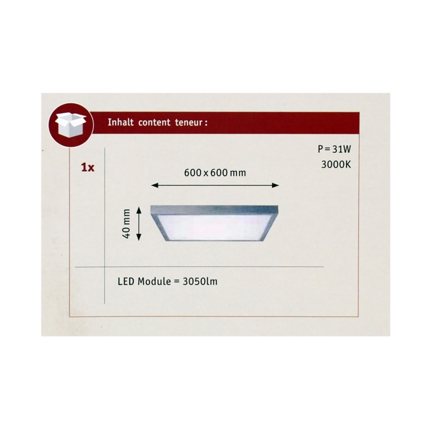 Paulmann 70652 - LED/30W Stropna svetilka LUNAR 230V