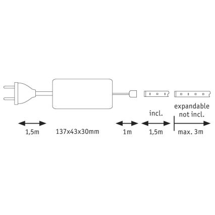Paulmann 70671 - LED/18W IP44 Zatemnitveni kopalnišnki trak MAXLED 1,5 m 6500K 230V