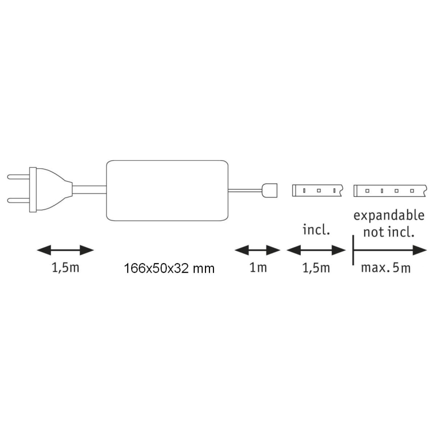 Paulmann 70672 - LED/18W IP44 Zatemnitveni kopalnišnki trak MAXLED 1,5 m 2700K 230V