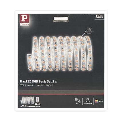 Paulmann 70673 - LED RGB/40W Zatemnitveni trak MAXLED 3m 230V + Daljinski upravljalnik