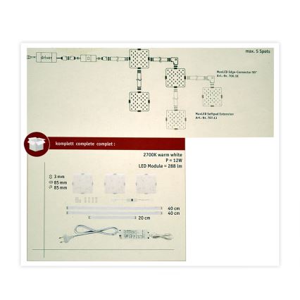 Paulmann 70710 - SET 3xLED/3,3W Osvetlitev za garnituro s senzorjem SOFTPAD 230V 2700K