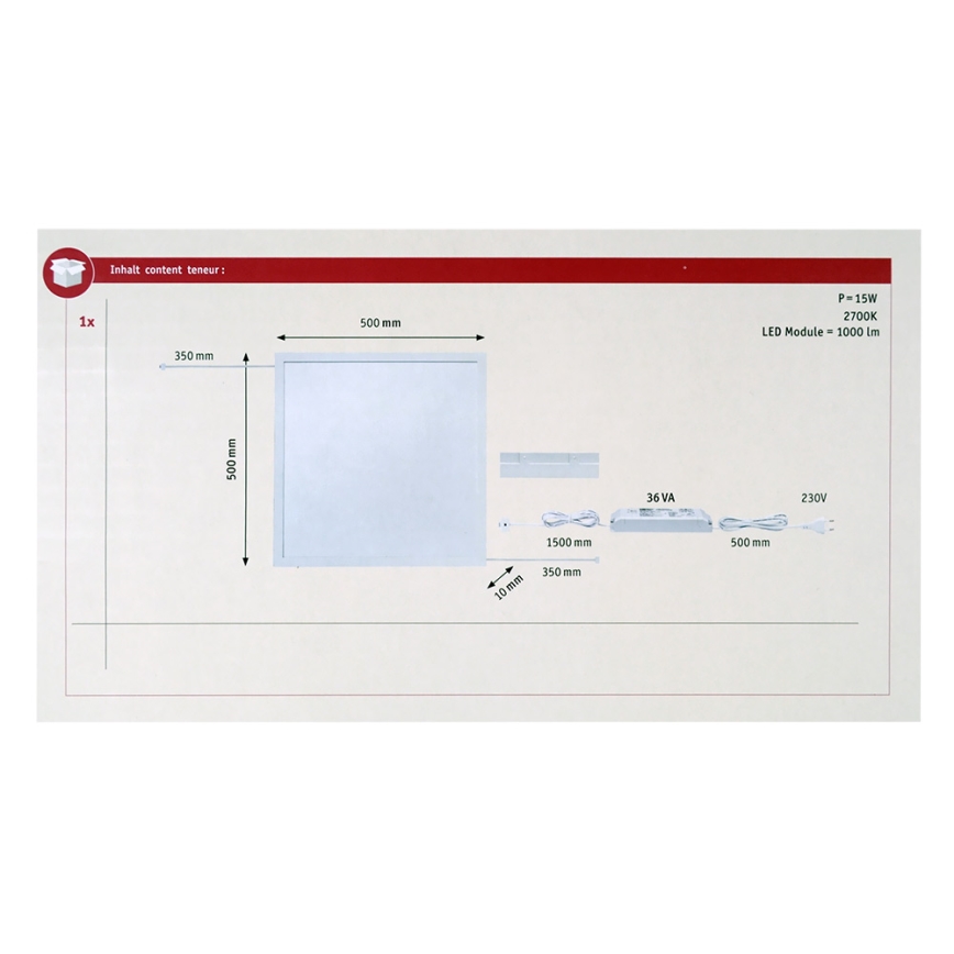 Paulmann 70813 - LED/11,5W Zatemnitveni panel LUMIX 230/24V