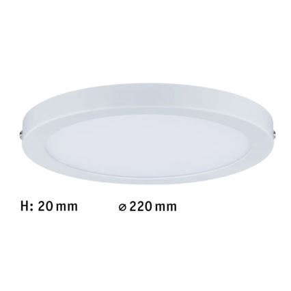 Paulmann 70868 - LED/18,5W Zatemnitveni panel ATRIA 230V 2700K pr. 22 cm bela