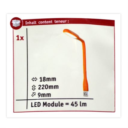 Paulmann 70889 - LED/0,5W Svetilka za USB 5V oranžna