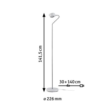 Paulmann 70920 - LED/7,5W Zatemnjevalna talna svetilka RAMOS 230V bela/sijajni krom