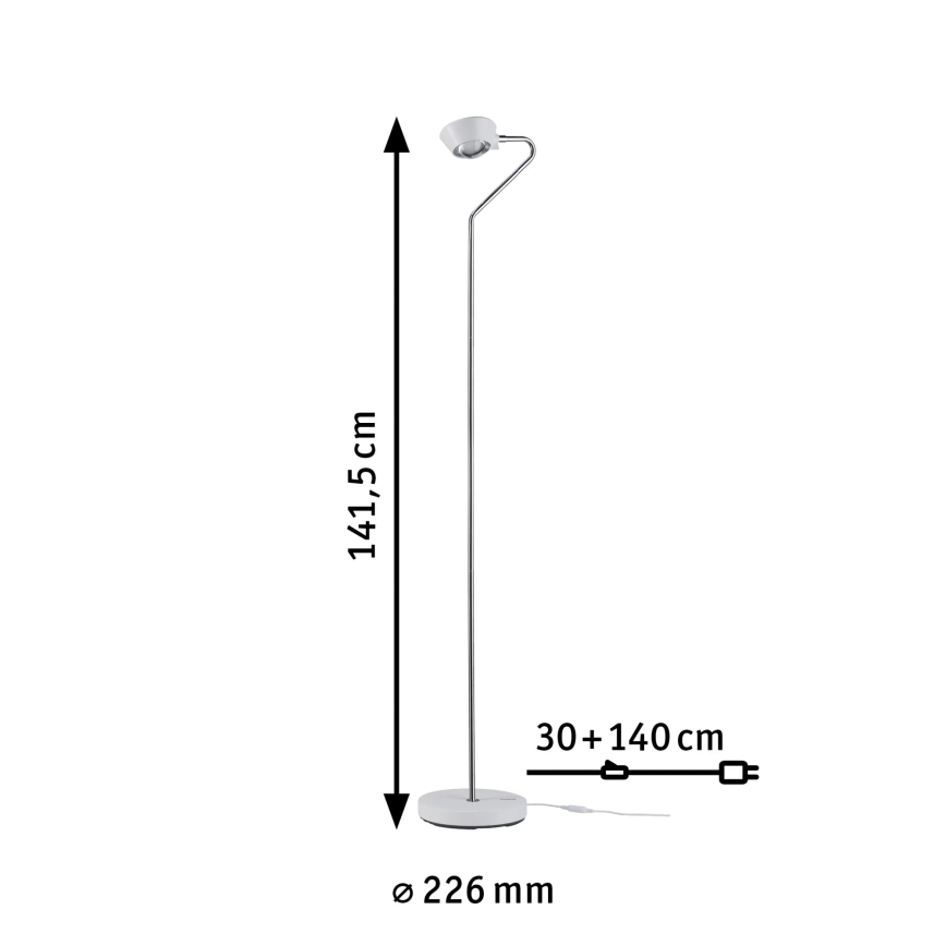 Paulmann 70920 - LED/7,5W Zatemnjevalna talna svetilka RAMOS 230V bela/sijajni krom