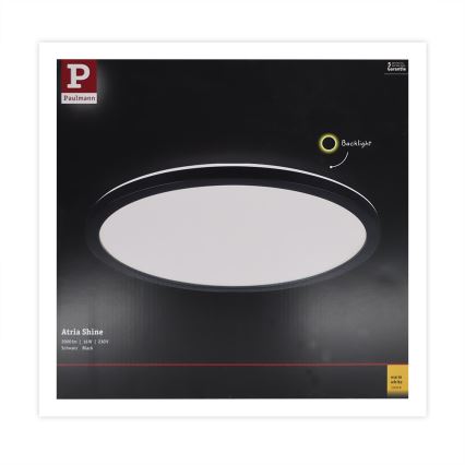 Paulmann 70998 - LED/16W Nadgradni panel ATRIA 230V 3000K pr. 29,3 cm črna