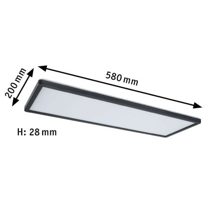 Paulmann 71003 - LED/22W Zatemnitveni panel ATRIA 230V 3000K 20x58 cm črna