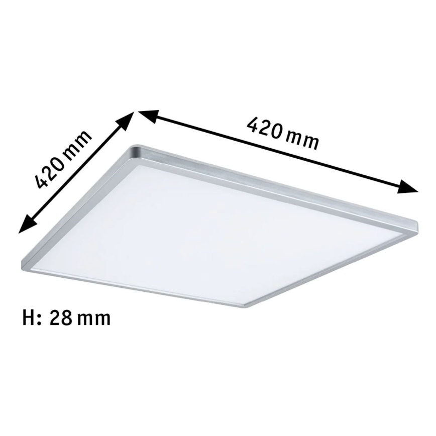 Paulmann 71009 - LED/22W Zatemnitveni panel ATRIA 230V 4000K 42x42 cm mat krom