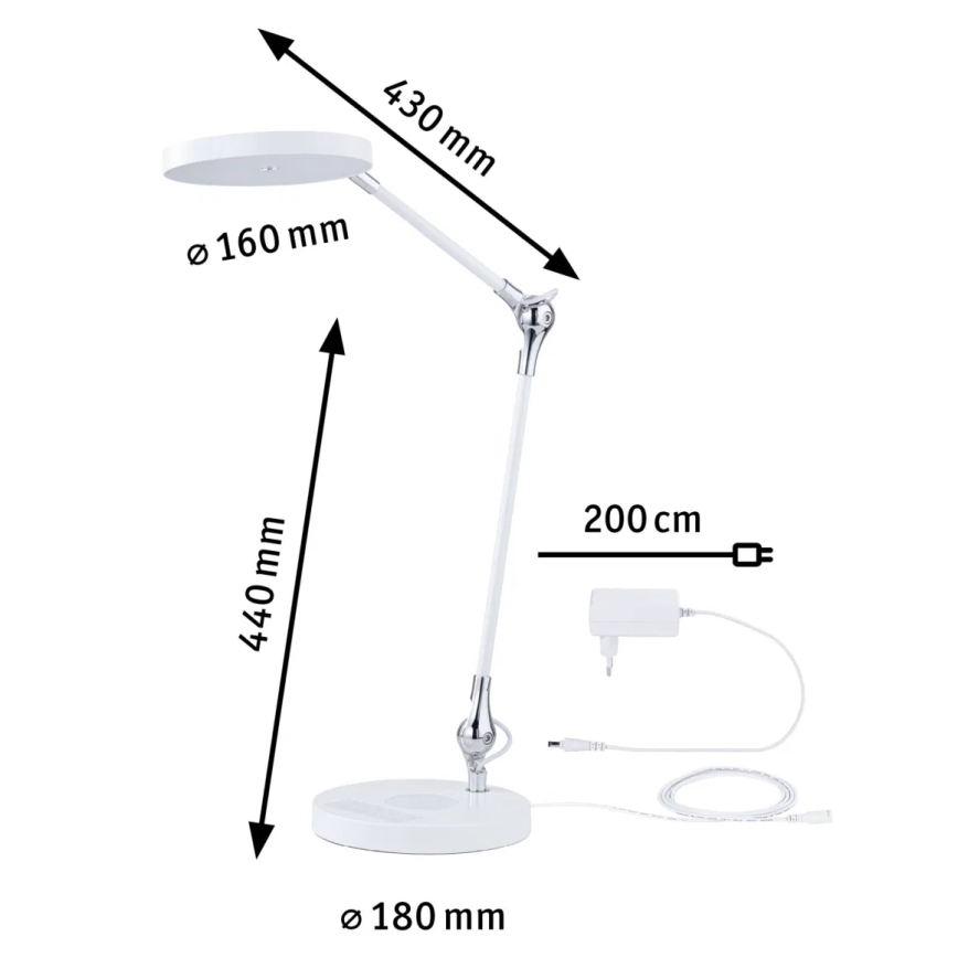 Paulmann 78011 - LED/11W Zatemnitvena namizna svetilka na dotik NUMIS 230V 2700/4000/6500K bela