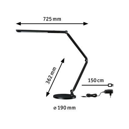 Paulmann 78912 - LED/10,6W Zatemnitvena namizna svetilka FLEXBAR 230V 3000/4000/6500K