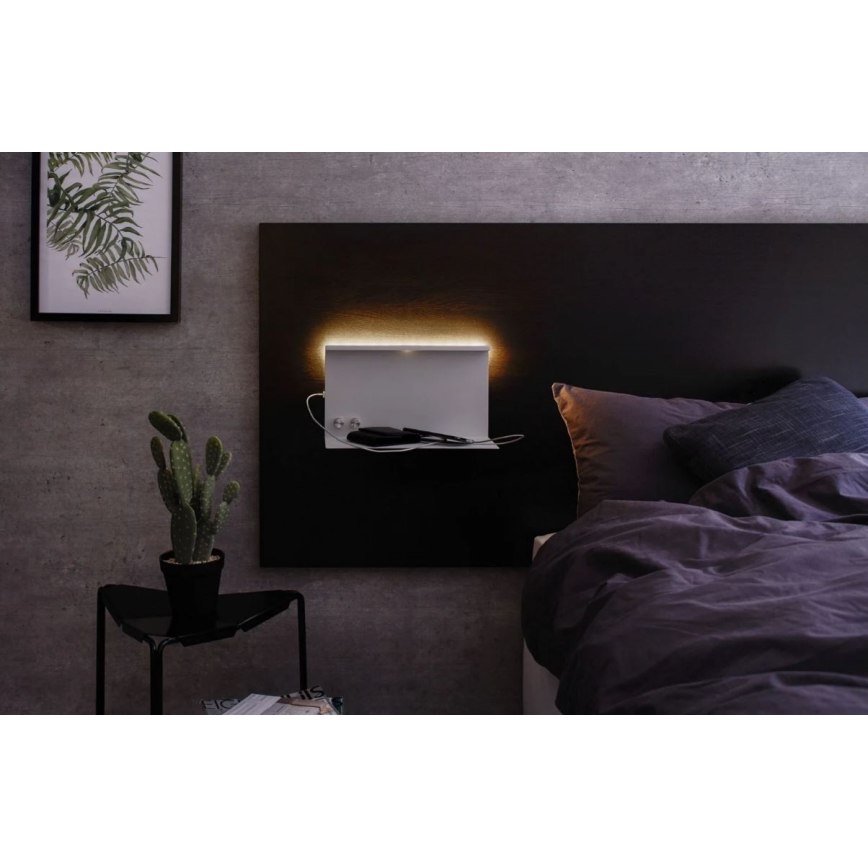 Paulmann 78919 - LED/4,5W Zatemnitvena svetilka s polico in USB + LED/1,6W 230V