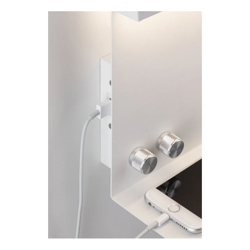 Paulmann 78919 - LED/4,5W Zatemnitvena svetilka s polico in USB + LED/1,6W 230V