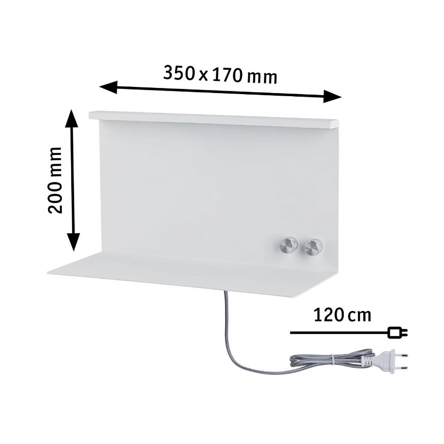Paulmann 78919 - LED/4,5W Zatemnitvena svetilka s polico in USB + LED/1,6W 230V