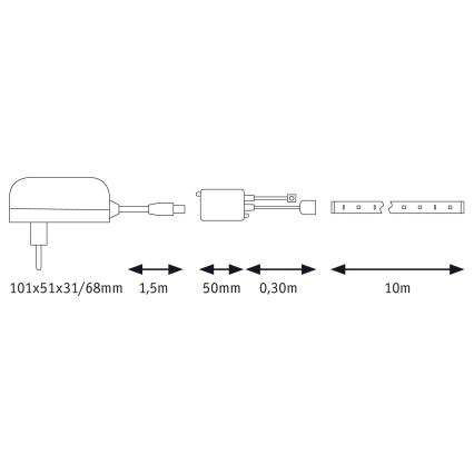 Paulmann 78978 - LED RGB/20W Zatemnitveni trak  SIMPLED 5m 230V + Daljinski upravljalnik