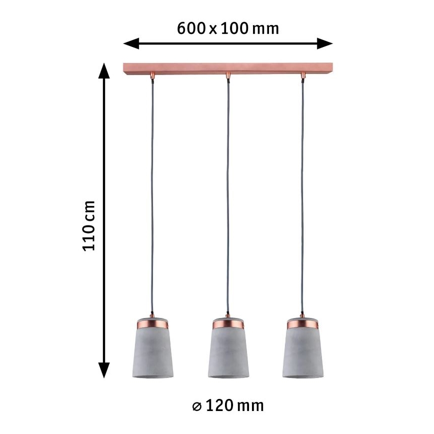 Paulmann 79626 - 3xE27/20W Lestenec na vrvici NEORDIC STIG 230V