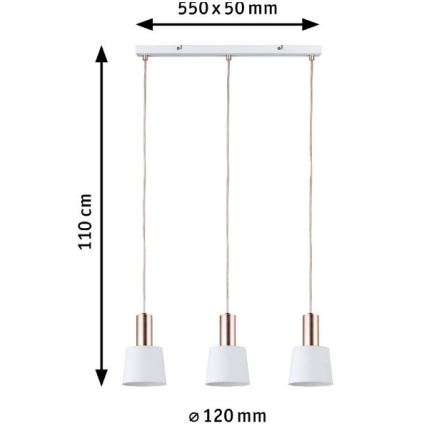 Paulmann 79657 - 3xE14/20W Lestenec na vrvici NEORDIC HALDAR 230V