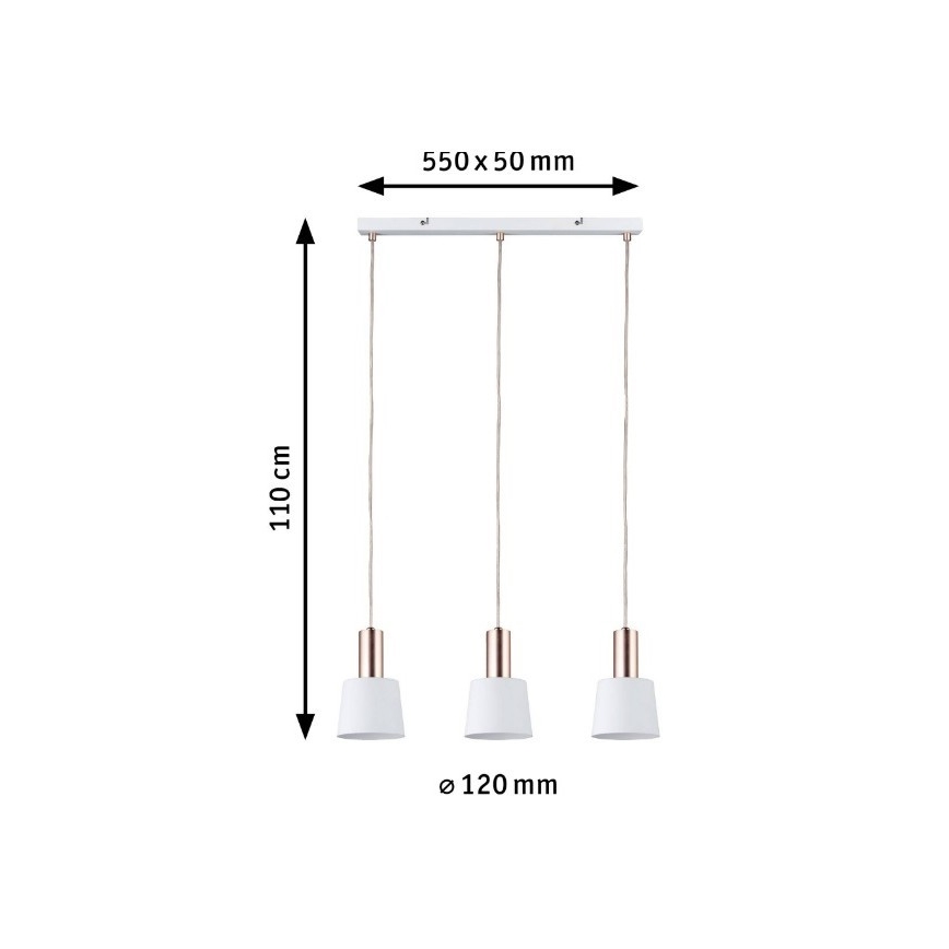 Paulmann 79657 - 3xE14/20W Lestenec na vrvici NEORDIC HALDAR 230V