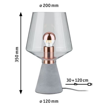 Paulmann 79665 - 1xE27/20W Namizna svetilka NEORDIC YORIK 230V