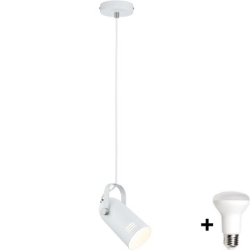 Paulmann 79767 - LED 1xE27/8W Lestenec na kablu LAVEA 230V bela