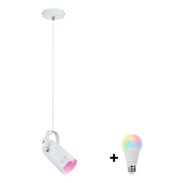Paulmann 79767 - LED RGBW 1xE27/9W lestenec na kablu LAVEA 230V bela