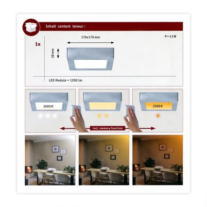 Paulmann 79791 - LED/10,2W Stropna svetilka CARPO 230V 2300-3000K