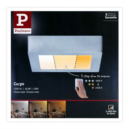 Paulmann 79791 - LED/10,2W Stropna svetilka CARPO 230V 2300-3000K