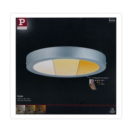 Paulmann 79798 - LED/16W Stropna svetilka CARPO 230V 2300/2500/3000K