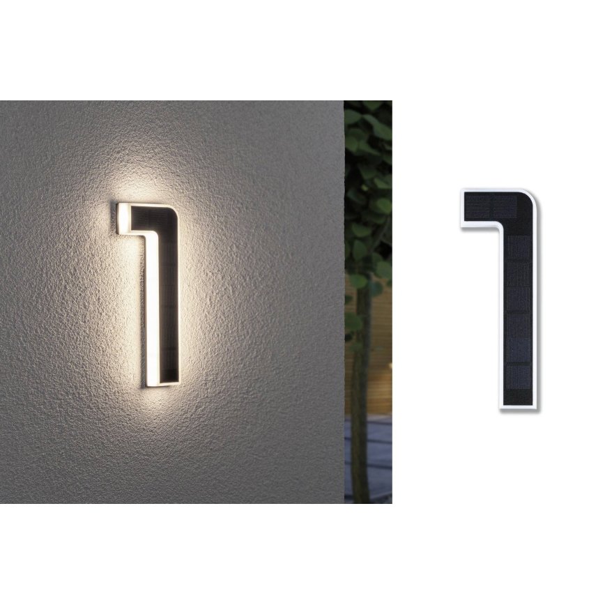 Paulmann 79842 - LED/0,2W IP44 Solarna hišna številka 1,2V 1500 mAh