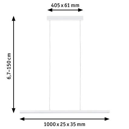 Paulmann 79901 - LED/42W Zatemnitveni lestenec na vrvici LENTO 230V