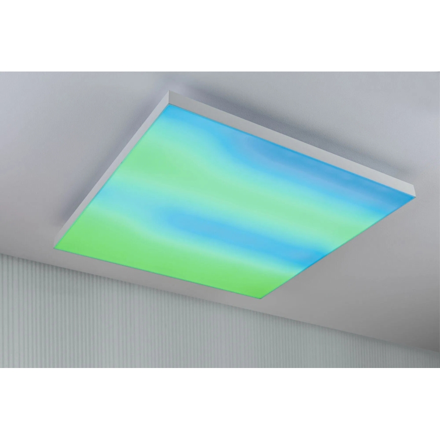 Paulmann 79910 - LED/31W RGBW zatemnjiva stropna svetilka LORIA 230V 3000-6500K 59,5x59,5 cm bela + daljinski upravljalnik