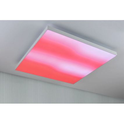 Paulmann 79910 - LED/31W RGBW zatemnjiva stropna svetilka LORIA 230V 3000-6500K 59,5x59,5 cm bela + daljinski upravljalnik
