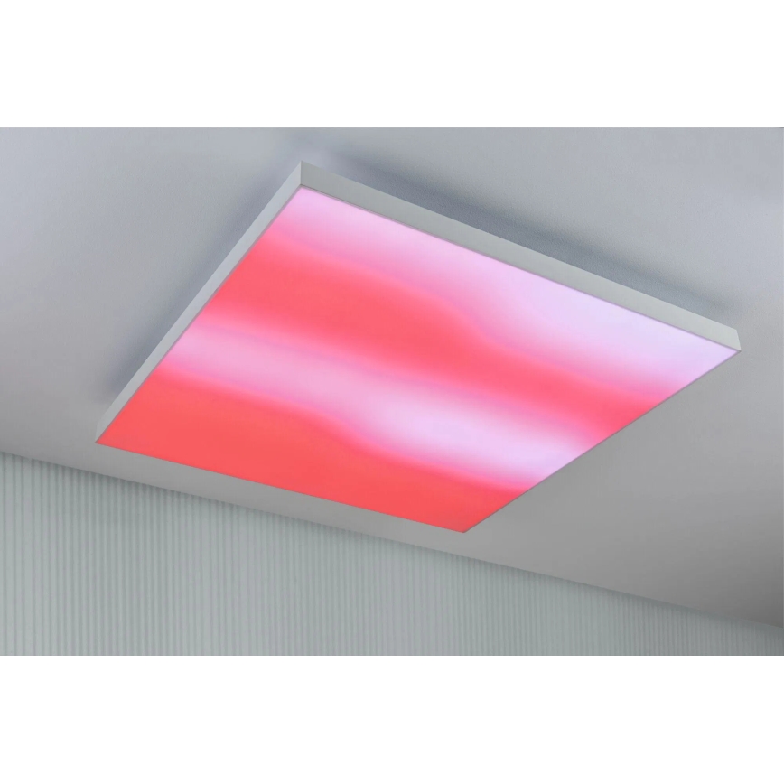 Paulmann 79910 - LED/31W RGBW zatemnjiva stropna svetilka LORIA 230V 3000-6500K 59,5x59,5 cm bela + daljinski upravljalnik
