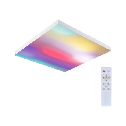 Paulmann 79910 - LED/31W RGBW zatemnjiva stropna svetilka LORIA 230V 3000-6500K 59,5x59,5 cm bela + daljinski upravljalnik
