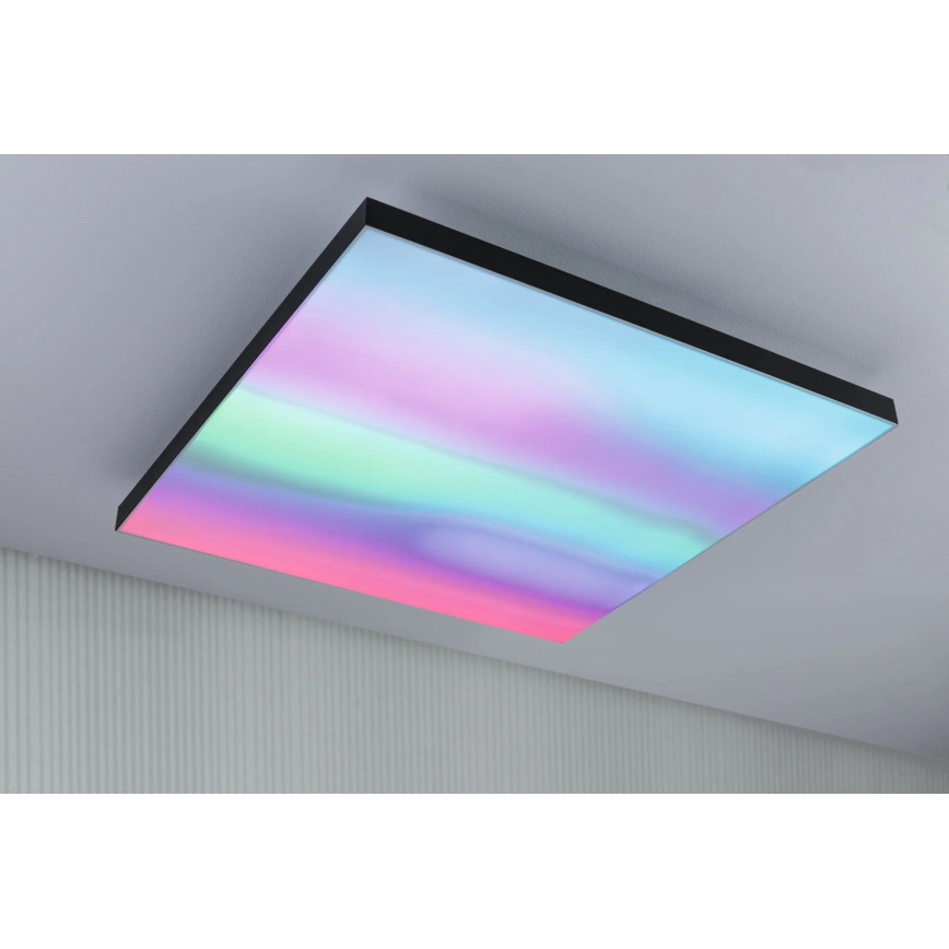 Paulmann 79913 - LED/31W RGBW Zatemnljivo stropno svetilo LORIA 230V 3000-6500K 59,5x59,5 cm črna + daljinski upravljalnik