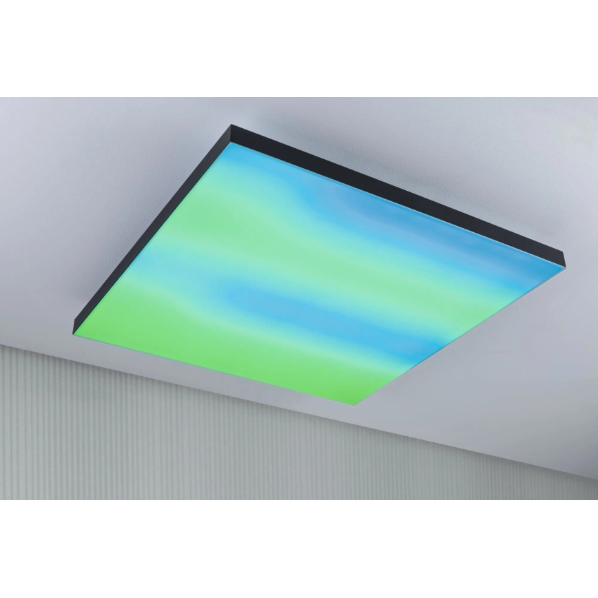 Paulmann 79913 - LED/31W RGBW Zatemnljivo stropno svetilo LORIA 230V 3000-6500K 59,5x59,5 cm črna + daljinski upravljalnik