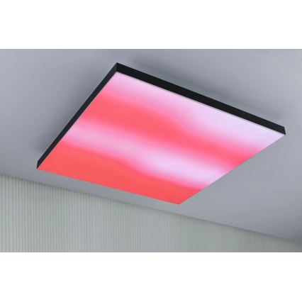 Paulmann 79913 - LED/31W RGBW Zatemnljivo stropno svetilo LORIA 230V 3000-6500K 59,5x59,5 cm črna + daljinski upravljalnik