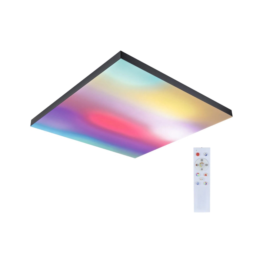Paulmann 79913 - LED/31W RGBW Zatemnljivo stropno svetilo LORIA 230V 3000-6500K 59,5x59,5 cm črna + daljinski upravljalnik