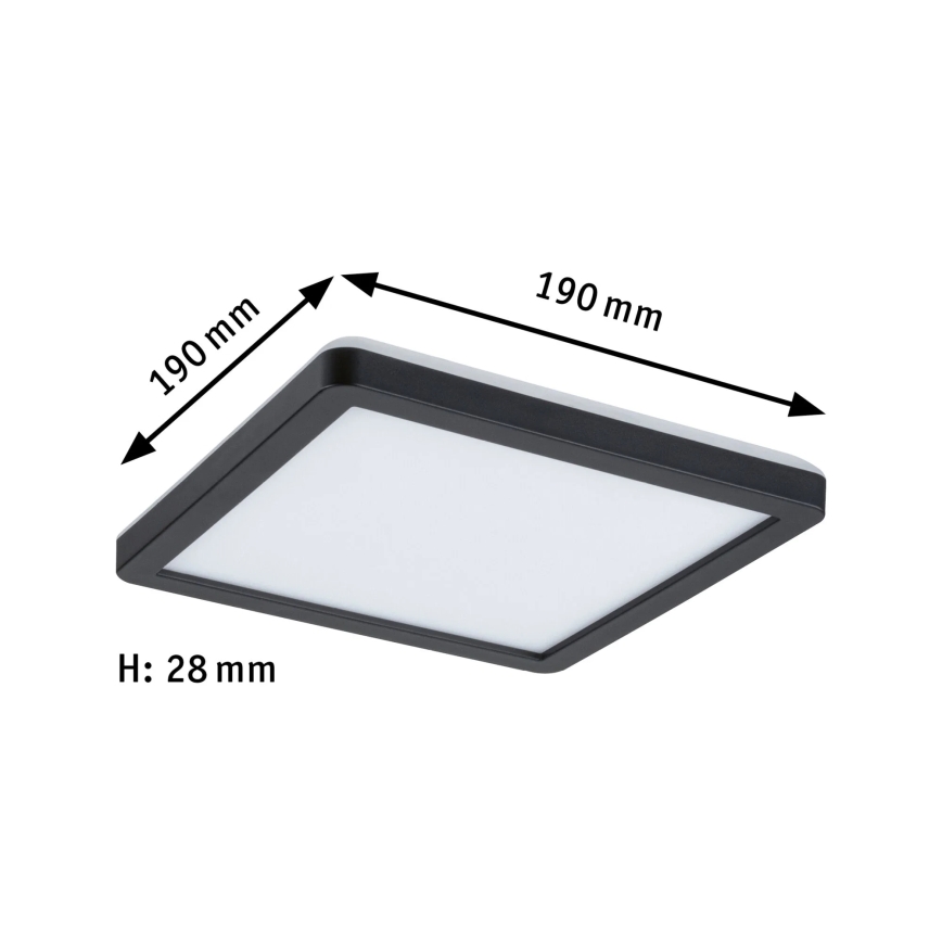 Paulmann 79920 - LED/11,2W zatemnljiv panel ATRIA 230V 3000K 19x19 cm črna