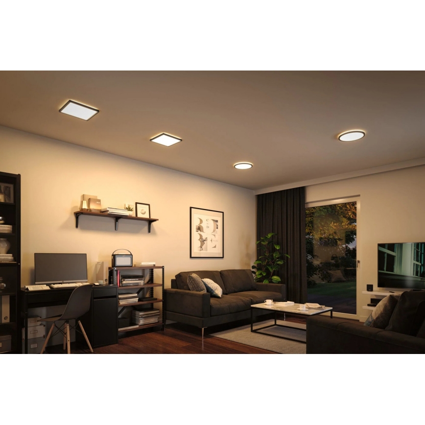 Paulmann 79921 - LED/16W zatemnljiv panel ATRIA 230V 3000K 29,3x29,3 cm črna