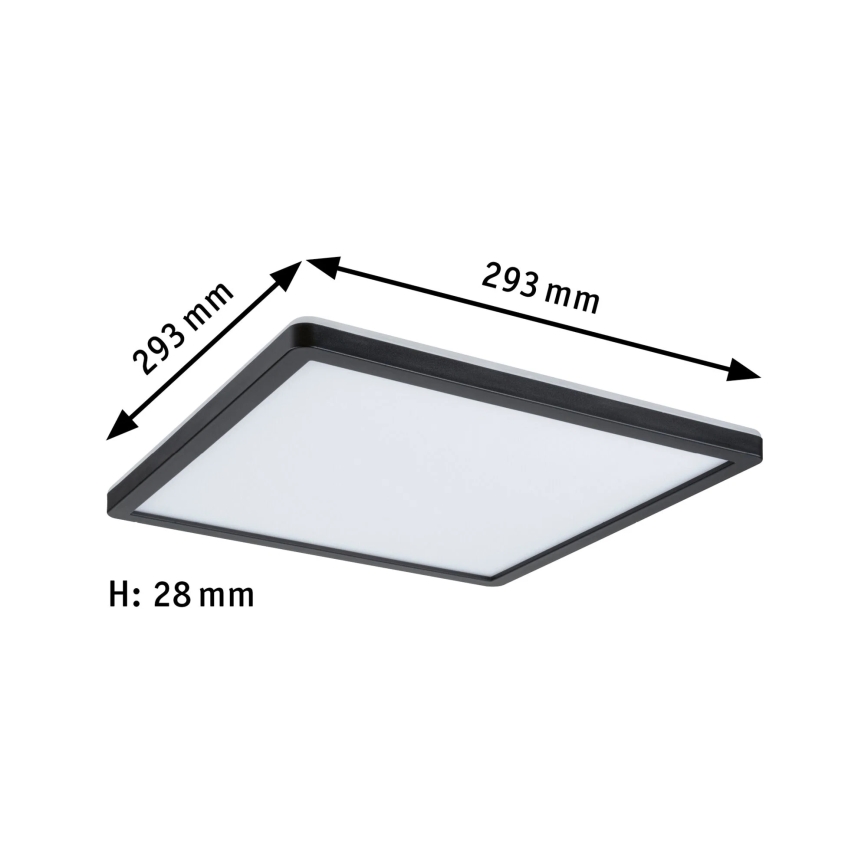 Paulmann 79921 - LED/16W zatemnljiv panel ATRIA 230V 3000K 29,3x29,3 cm črna
